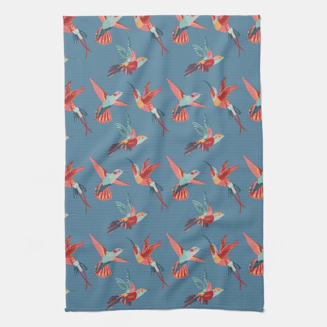 Linge De Cuisine Motif Rétro Hummingbird (Vertical)