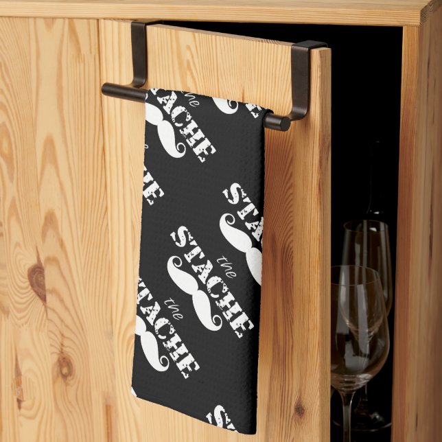 Linge De Cuisine Motif rétro Mustache Hipster (Pliage en tiers)
