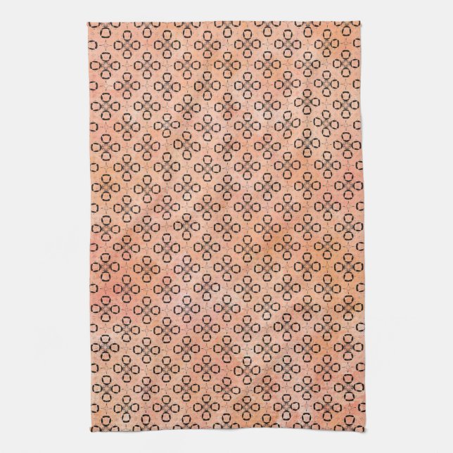 Linge De Cuisine Motif rétro rose, orange et noir (Vertical)