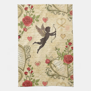 Linge De Cuisine Motif romantique de vintage Cupid (7)