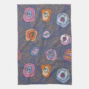 Linge De Cuisine Motif rose de champ de résumé