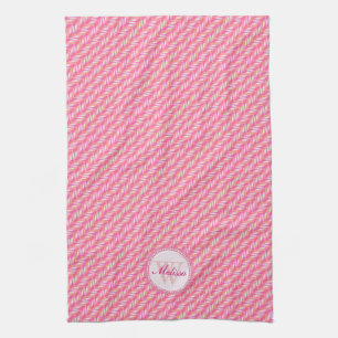 Linge De Cuisine Motif rose et blanc Tissu de cuisine