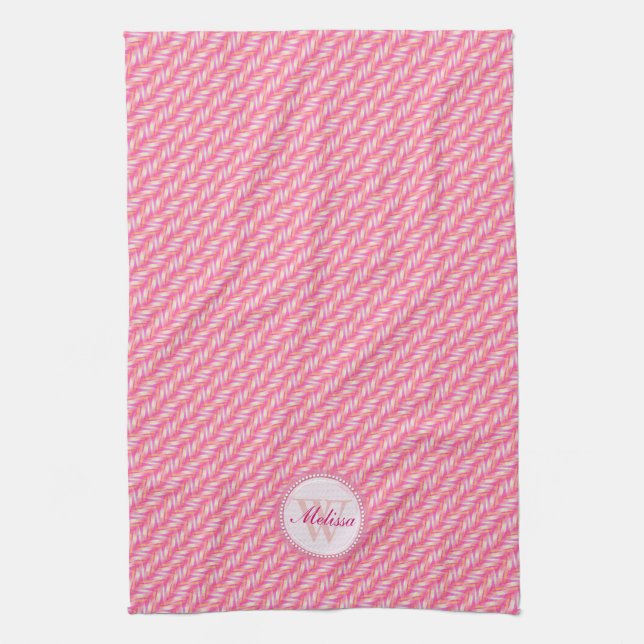 Linge De Cuisine Motif rose et blanc Tissu de cuisine (Vertical)