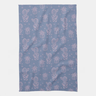 Linge De Cuisine Motif rose et pourpre de cactus de bande dessinée