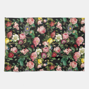 Linge De Cuisine Motif rose rose et rouge