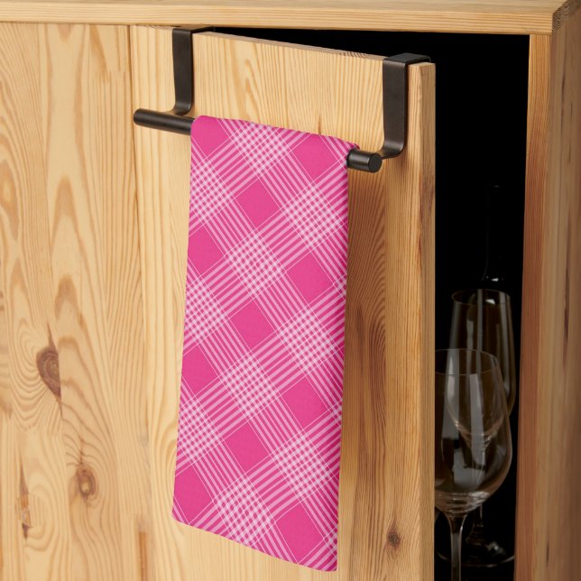 Linge De Cuisine Motif rose vif (Pliage en tiers)