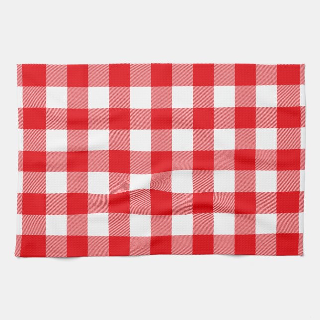 Linge De Cuisine Motif rouge et blanc de contrôle de Buffalo (Horizontal)