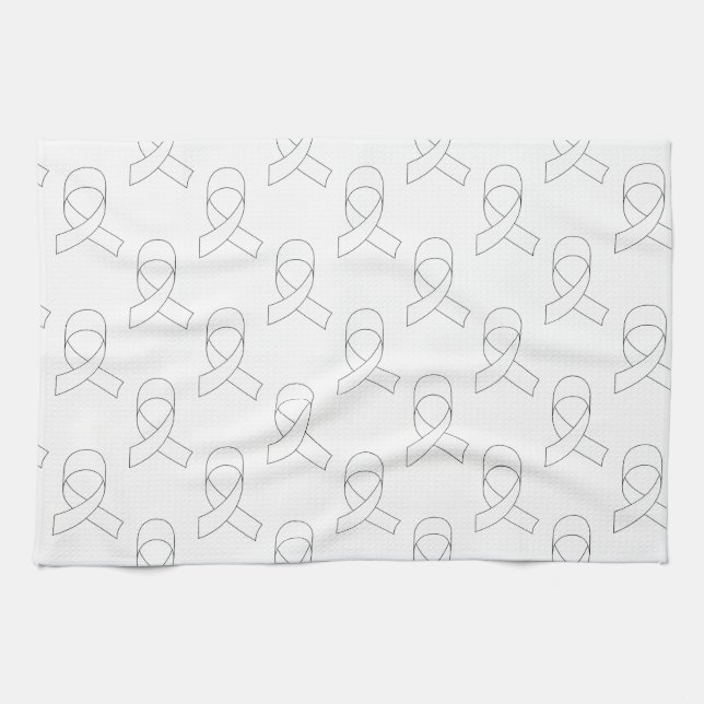 Linge De Cuisine Motif Ruban Blanc (Horizontal)