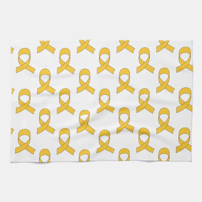 Linge De Cuisine Motif Ruban Doré (Horizontal)