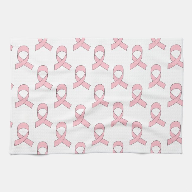 Linge De Cuisine Motif Ruban Rose (Horizontal)