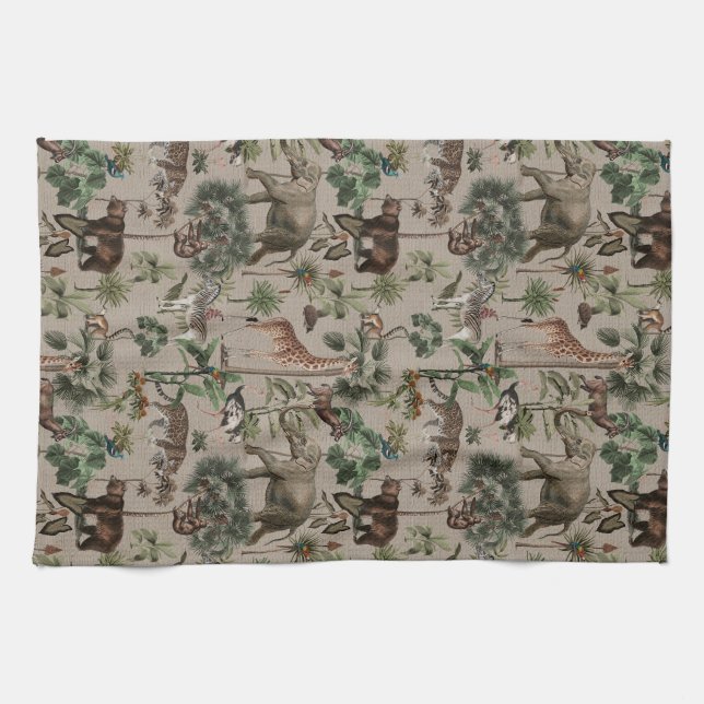 Linge De Cuisine Motif Safari de la Jungle tropicale (Horizontal)