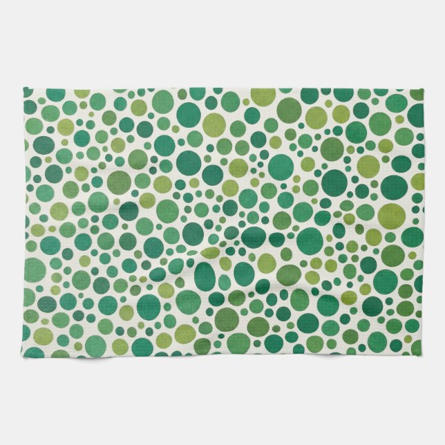Linge De Cuisine Motif sans couture à pois verts modernes (Horizontal)