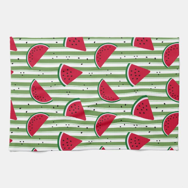 Linge De Cuisine Motif sans couture à rayures de pastèque (Horizontal)