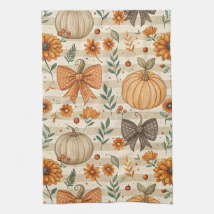 Linge De Cuisine Motif sans couture botanique de citrouille cosy d'