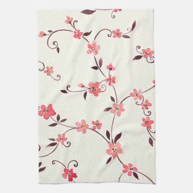 Linge De Cuisine Motif sans couture d'aquarelle avec le ressort (Vertical)