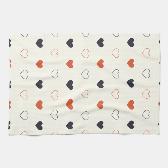 Linge De Cuisine Motif sans couture de cœur simple mignon  (Horizontal)