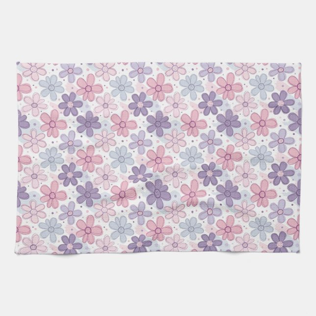 Linge De Cuisine Motif sans couture de fleurs Y2K (Horizontal)