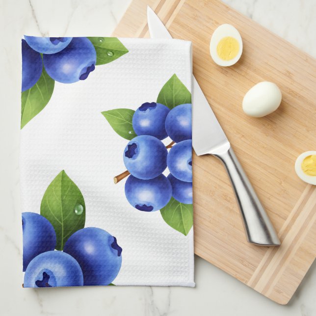 Linge De Cuisine Motif sans couture de myrtille fraîche (Quart Plié)
