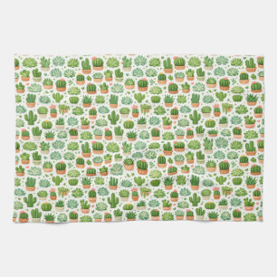 Linge De Cuisine Motif sans couture de plante succulente mignonne
