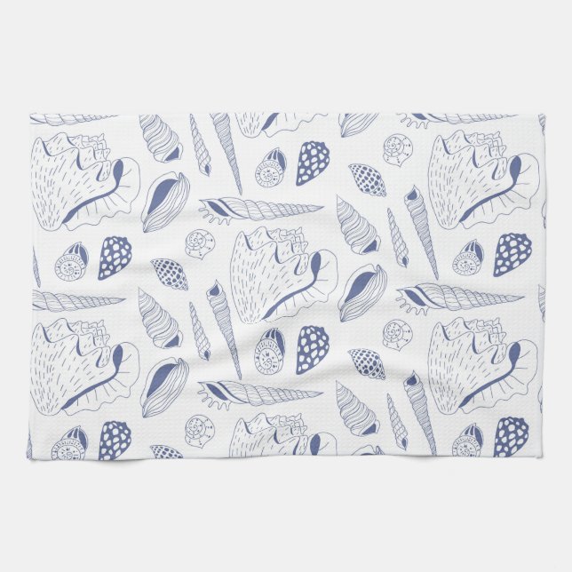 Linge De Cuisine Motif sans joint avec coquillages (Horizontal)