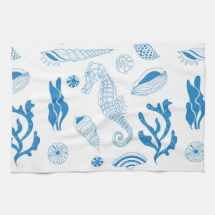 Linge De Cuisine Motif sans joint avec coquillages