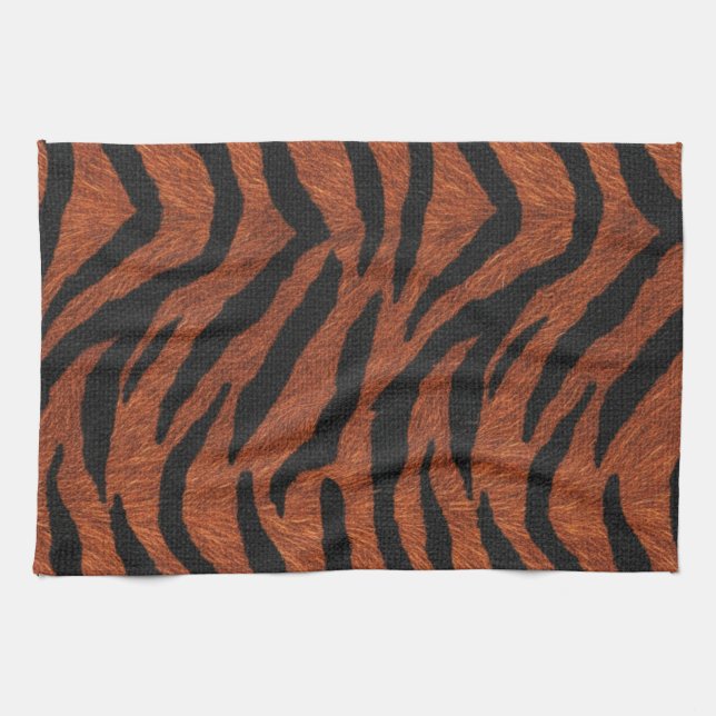 Linge De Cuisine Motif Sauvage Rayure de Tigre (Horizontal)