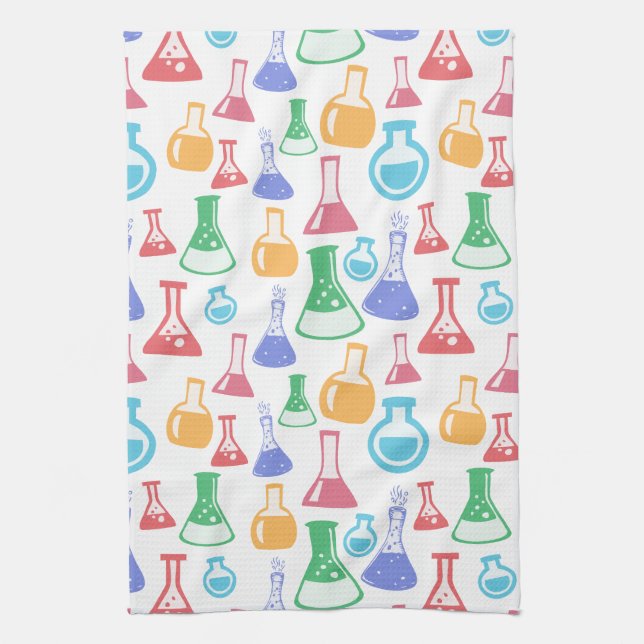 Linge De Cuisine Motif scientifique divertissant Beakers and Flaque (Vertical)