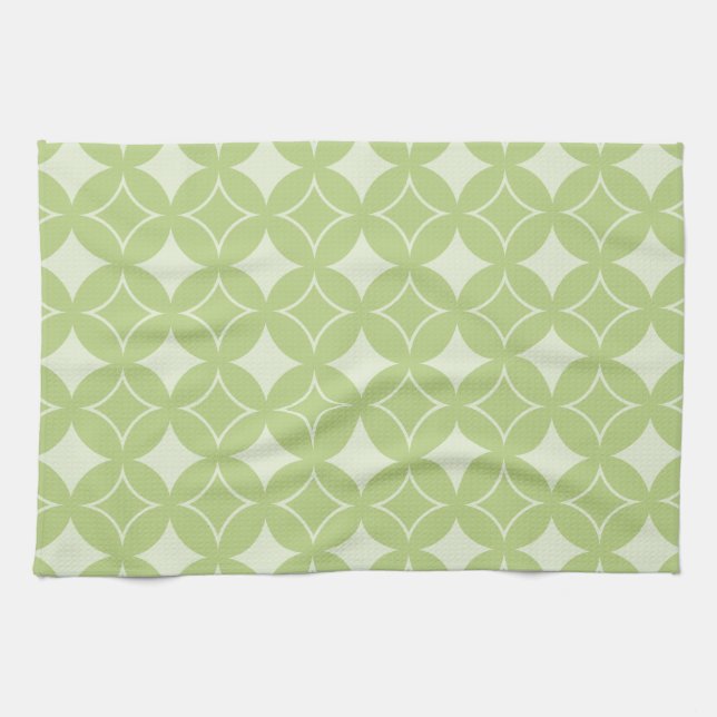 Linge De Cuisine Motif shippo vert olive (Horizontal)