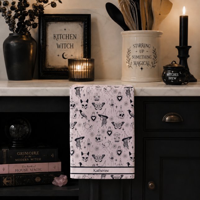 Linge De Cuisine Motif sorcier rose capricieux (Créateur téléchargé)
