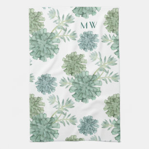 Linge De Cuisine Motif succulent du bonheur   d'usine du monogramme