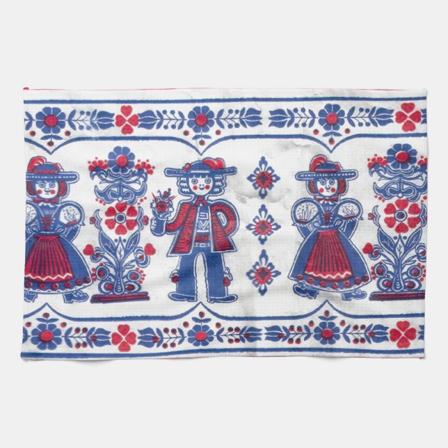 Linge De Cuisine Motif suisse traditionnel de folklore (Horizontal)