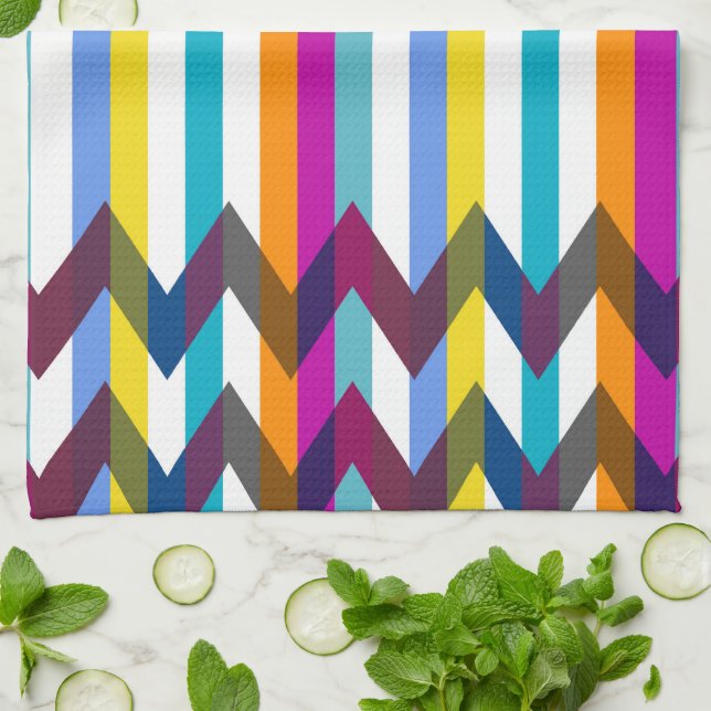 Linge De Cuisine Motif tendance Chevron Stripes #21 (Plié)