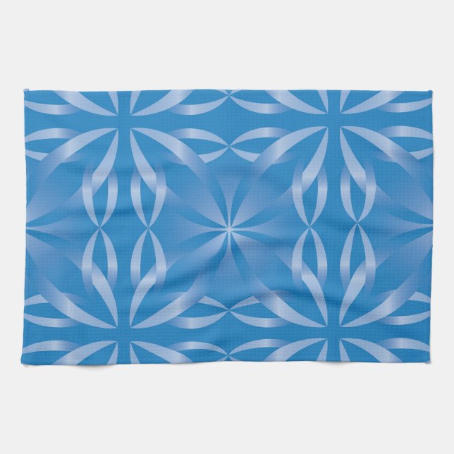 Linge De Cuisine motif topaze bleue (Horizontal)