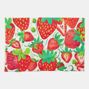 Linge De Cuisine Motif Tourbillon de Fraise