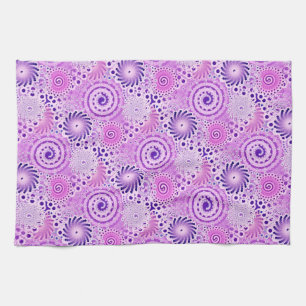 Linge De Cuisine Motif tourbillonnant fractal, violet, orchidée