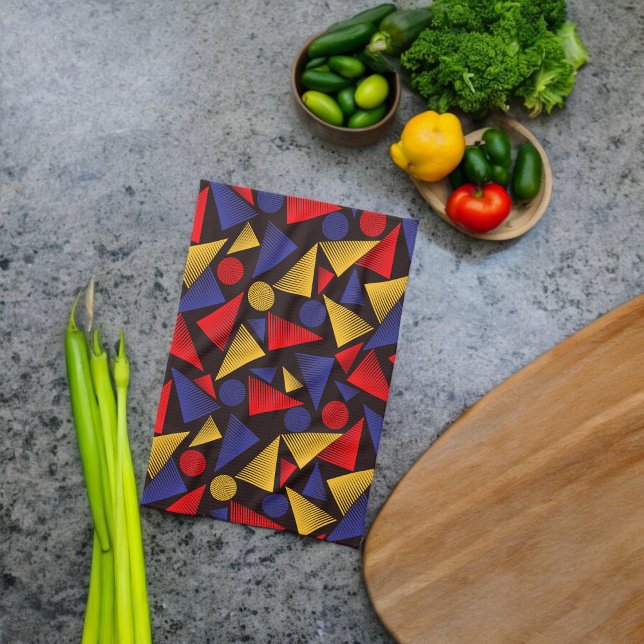 Linge De Cuisine Motif triangle multicolore (Kitchen Towel)