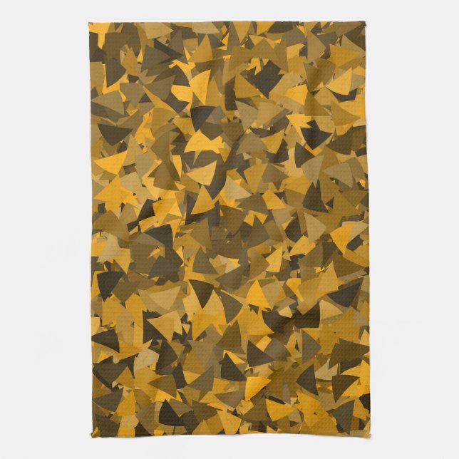Linge De Cuisine Motif Triangle Orange Marron (Vertical)