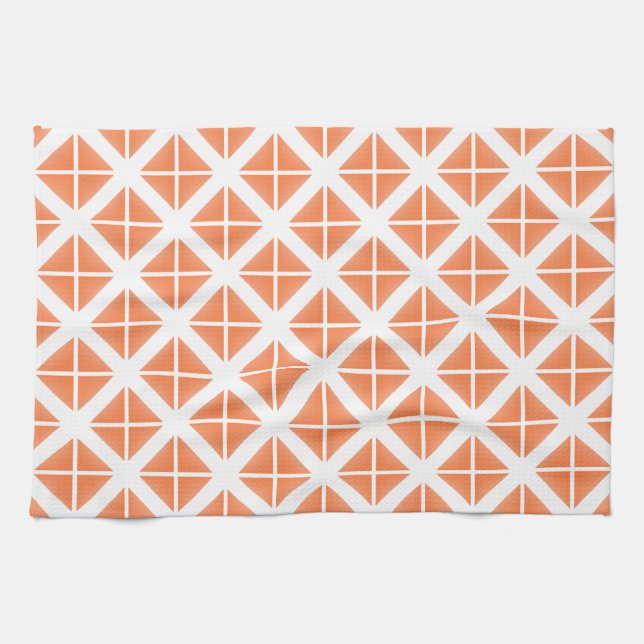 Linge De Cuisine Motif triangle Orange tendance (Horizontal)