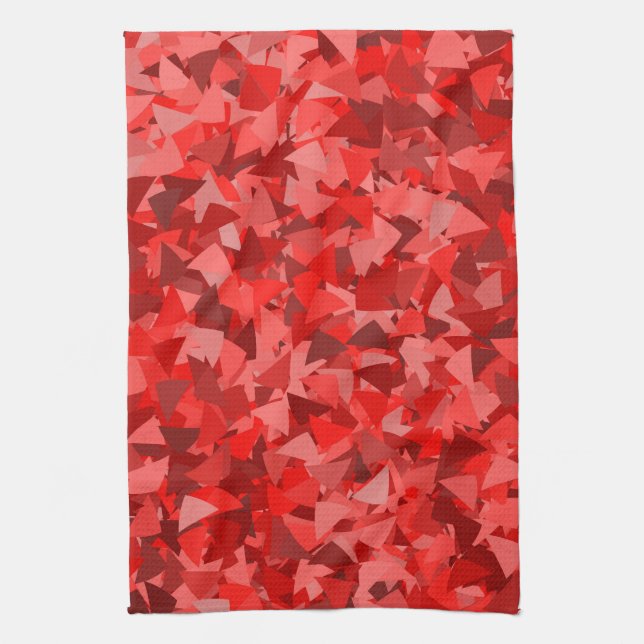 Linge De Cuisine Motif Triangle Rouge (Vertical)