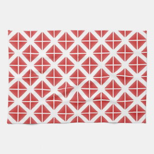 Linge De Cuisine Motif triangle rouge tendance