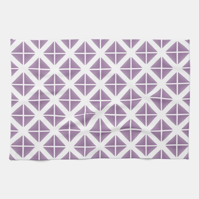 Linge De Cuisine Motif triangle tendance violet (Horizontal)