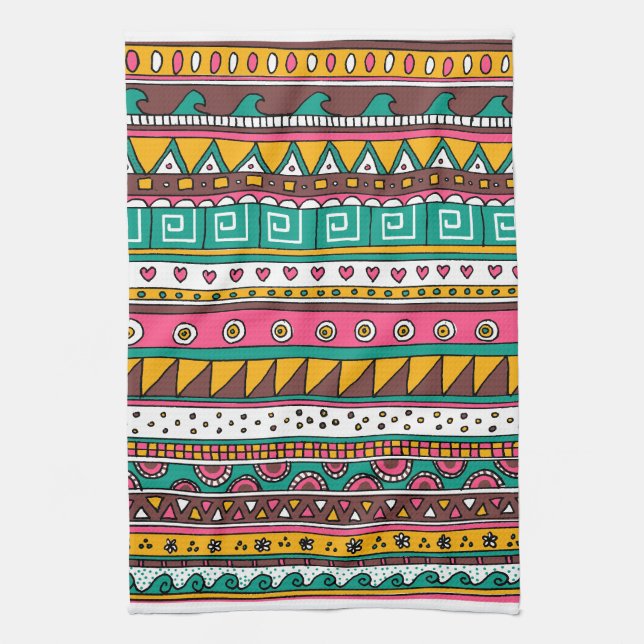 Linge De Cuisine Motif tribal coloré (Vertical)