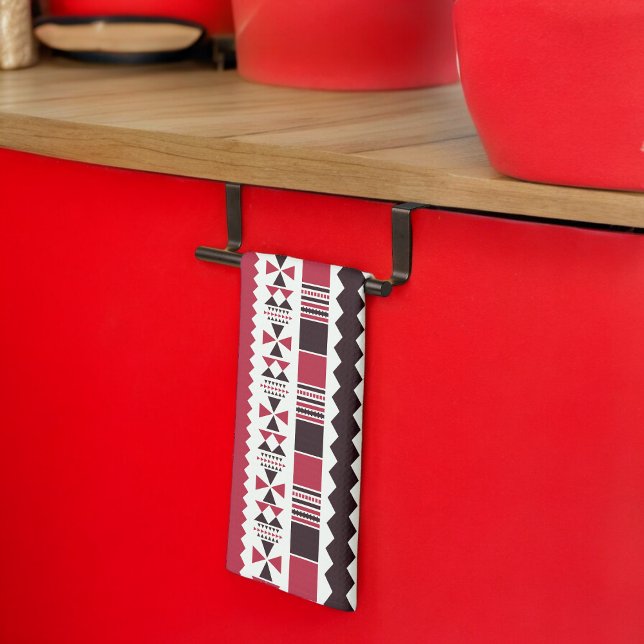Linge De Cuisine Motif tribal rouge et noir (Kitchen Towel)