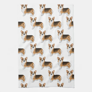 Linge De Cuisine Motif Tricolore à Tête Rousse Pembroke Welsh Corgi