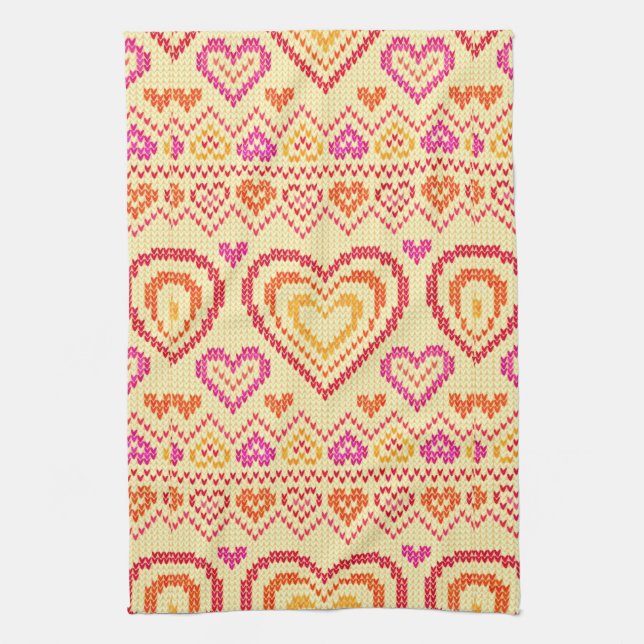 Linge De Cuisine Motif tricoté par Saint-Valentin (Vertical)