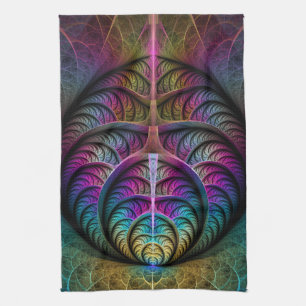 Linge De Cuisine Motif tripant coloré abstrait d'art fractal
