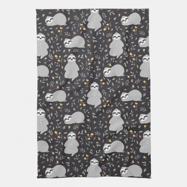Linge De Cuisine Motif tropical de paresse de bébé (Vertical)