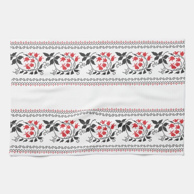 Linge De Cuisine Motif tulipe rouge (Horizontal)