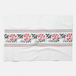 Linge De Cuisine Motif tulipe rouge