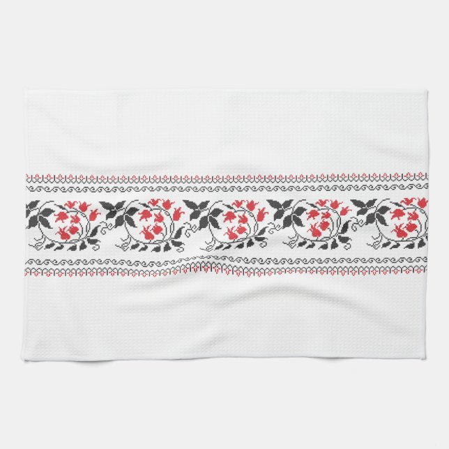 Linge De Cuisine Motif tulipe rouge (Horizontal)